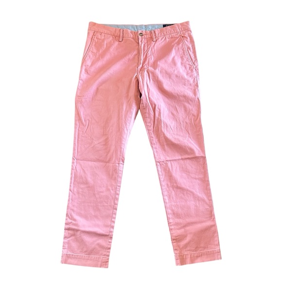 $99 Polo Ralph Lauren Men's Pink Slim Fit Stretch Chino Pants Size 33W 30L - Picture 2 of 5